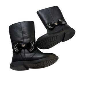 Wonder Nation Toddler Girl 8T Black Calf High Zip Up Boots